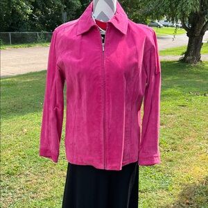 Chico’s  100% Leather Jacket Pink Size 1